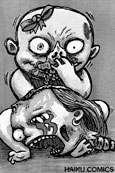 Haiku Comics iPhone Wallpaper illustration of Zombie Baby by Nathan Olsen.